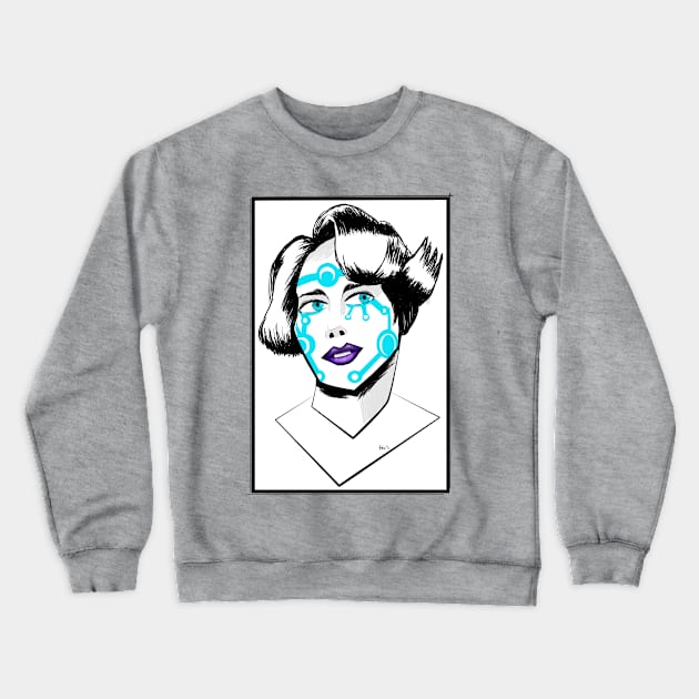 CYBER GIRL Crewneck Sweatshirt by droidmonkey